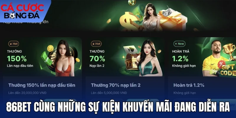86Bet cùng những sự kiện khuyến mãi đang diễn ra