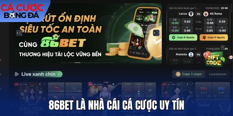 86Bet là nhà cái cá cược uy tín