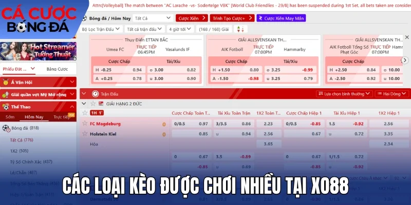 Các loại kèo được chơi nhiều tại Xo88