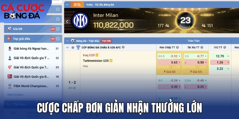 Cược chấp đơn giản nhận thưởng lớn