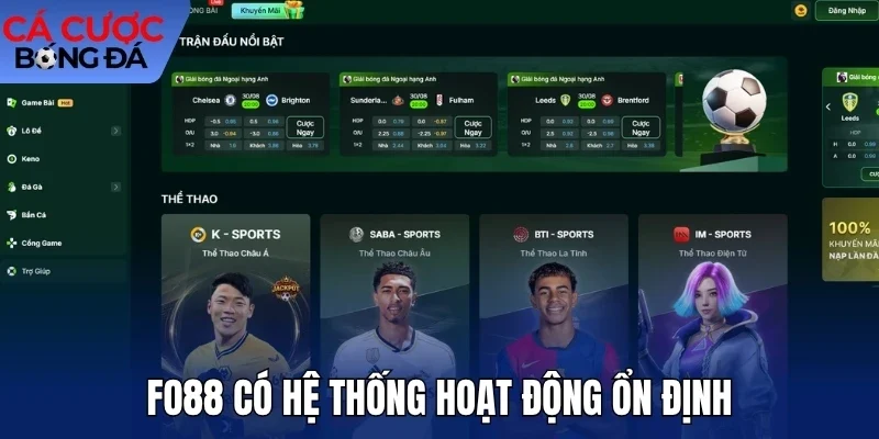 Fo88 có hệ thống hoạt động ổn định