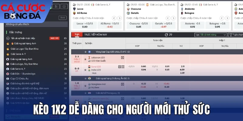 Kèo 1X2 dễ dàng cho người mới thử sức