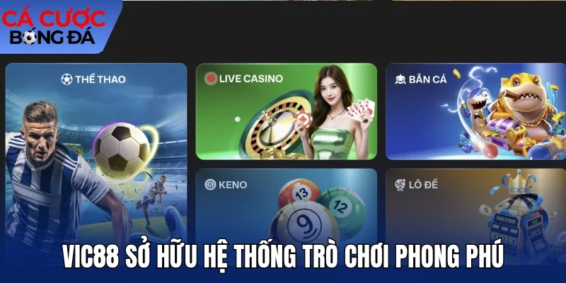 Vic88 sở hữu hệ thống trò chơi phong phú